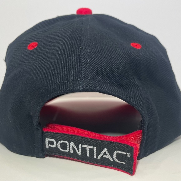 Men’s Pontiac Racing Black Hat With Red Trim w/Logo Strap Back PreOwned - Picture 3 of 7